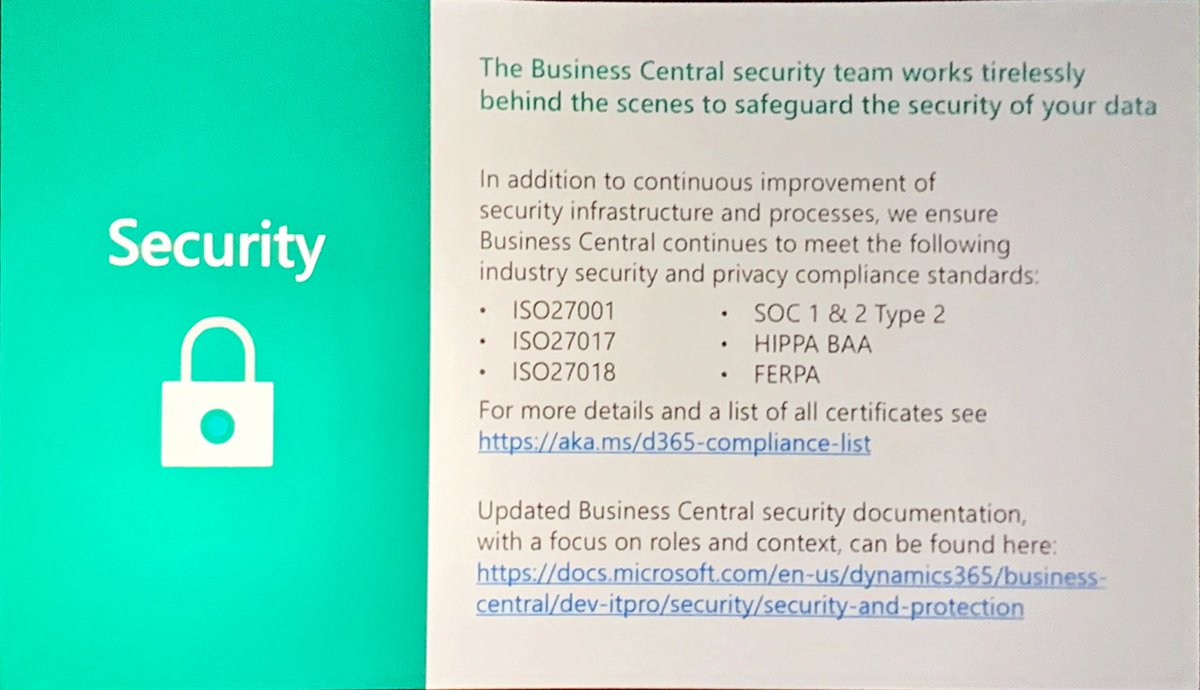 RT MSDYN365BC "RT steveendow: Continued focus on proactive security for MSDYN365BC 

#Dynamics365BC #DirectionsNA "