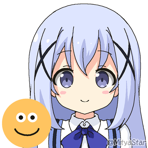 kafuu chino 1girl emoji hair ornament rabbit house uniform x hair ornament long hair blue vest  illustration images