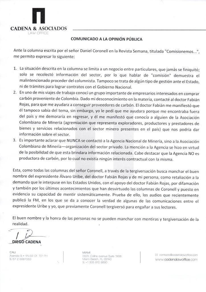 DiegoCadenaLaw's tweet photo. Mi respuesta a las infamias y mentiras de @DCoronell, el periodista busca venganza porque ha quedado evidenciado su proceder manipulador y rencoroso. https://t.co/9o5fTMYWpE