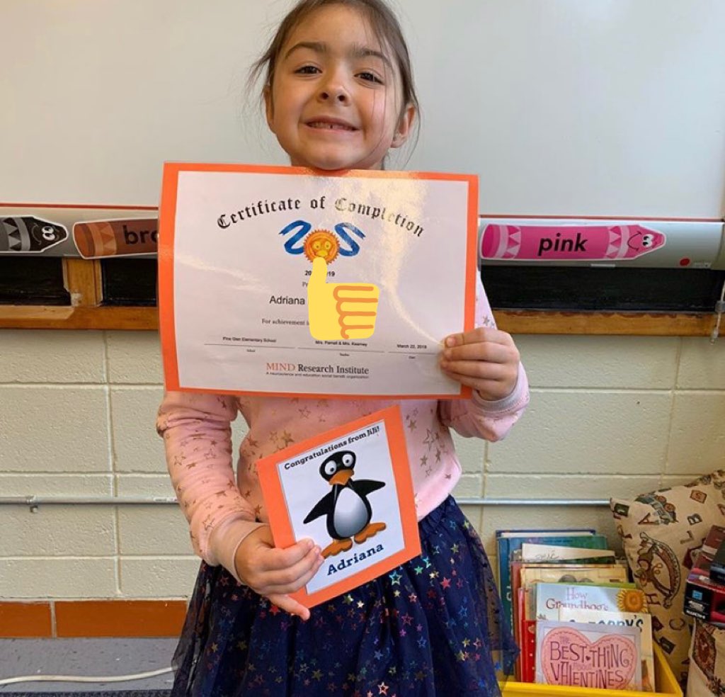 MrsParnellsKSs's tweet photo. Congratulations to Adriana &amp; Bella our newest members of the ST Math 💯 club! Our class is now over 90% completion of the program! Yea- Room 101 ❤️🐧 @STMath https://t.co/Be9HVrJpvx