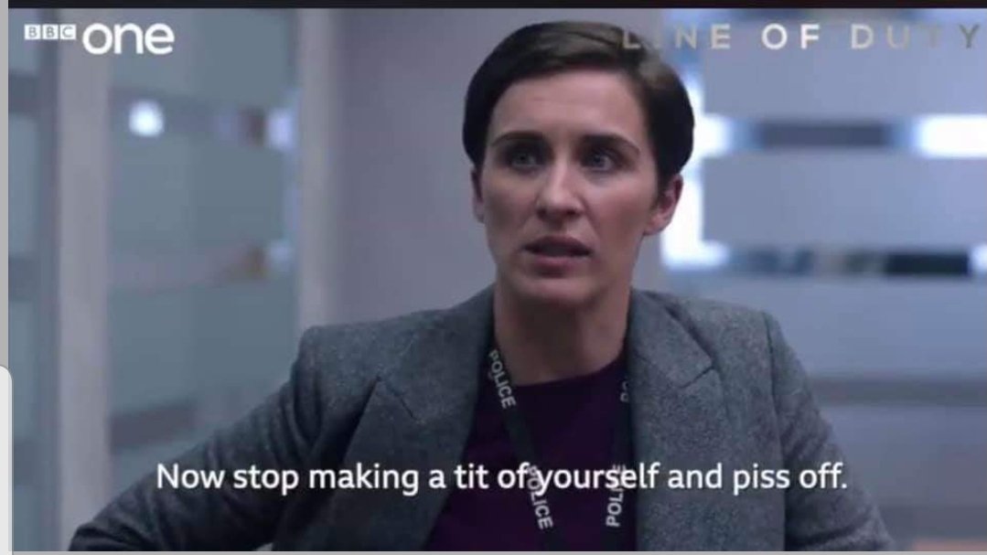 Favourite quote of the night 😂 
#LineOfDuty brilliant but what am I gonna do now 😮 bring on series 6 😁 @Vicky_McClure <a href="/martin_compston/">martin compston</a> @TedHastingsAC12