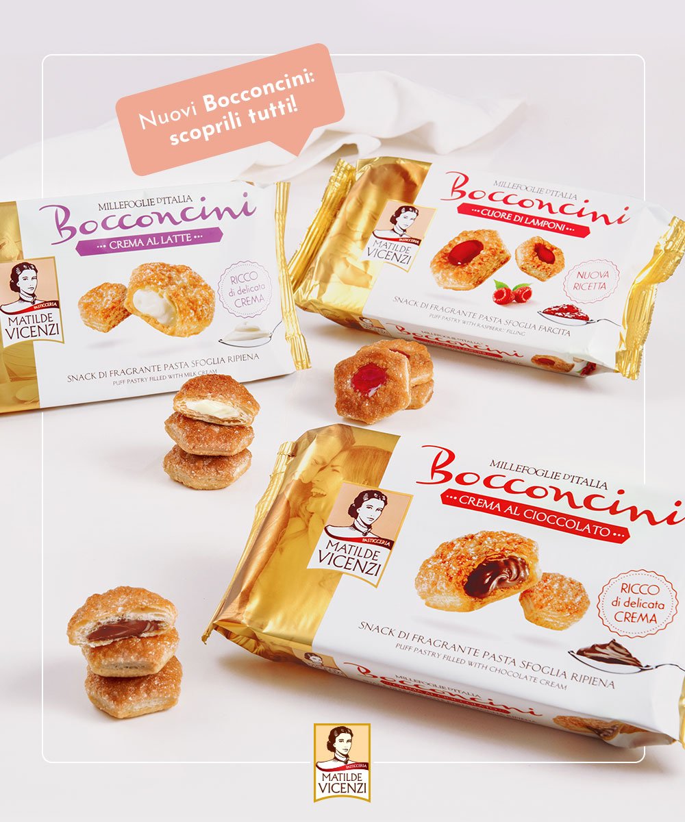 Amiche ho non una, ma tre #novità golosissime per voi: i miei #Bocconcini hanno un nuovo formato, un nuovo ripieno, ma la stessa #ricetta deliziosa di sempre! Quali proverete per primi: #lampone, crema al #latte o #cioccolato?