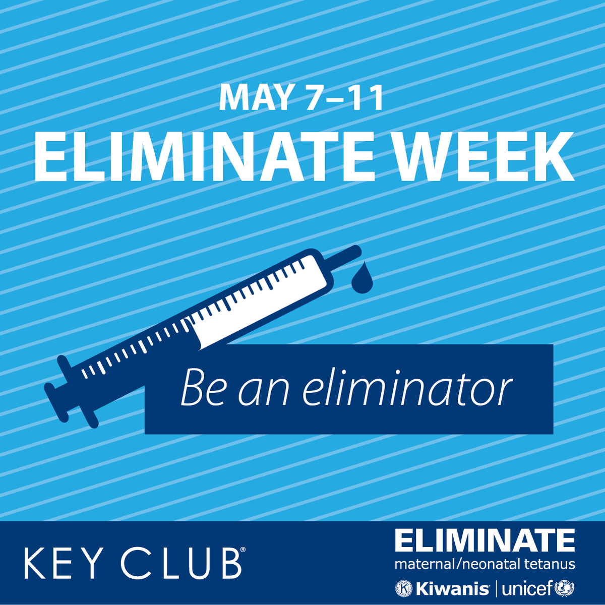 keyclub's tweet photo. Eliminate Week starts tomorrow! If you or your club participates, make sure to tag us and use the hashtag #elimin8. ⁣Check the link for more info https://t.co/Nckb6dKHX4 https://t.co/k7trU9nQgf
