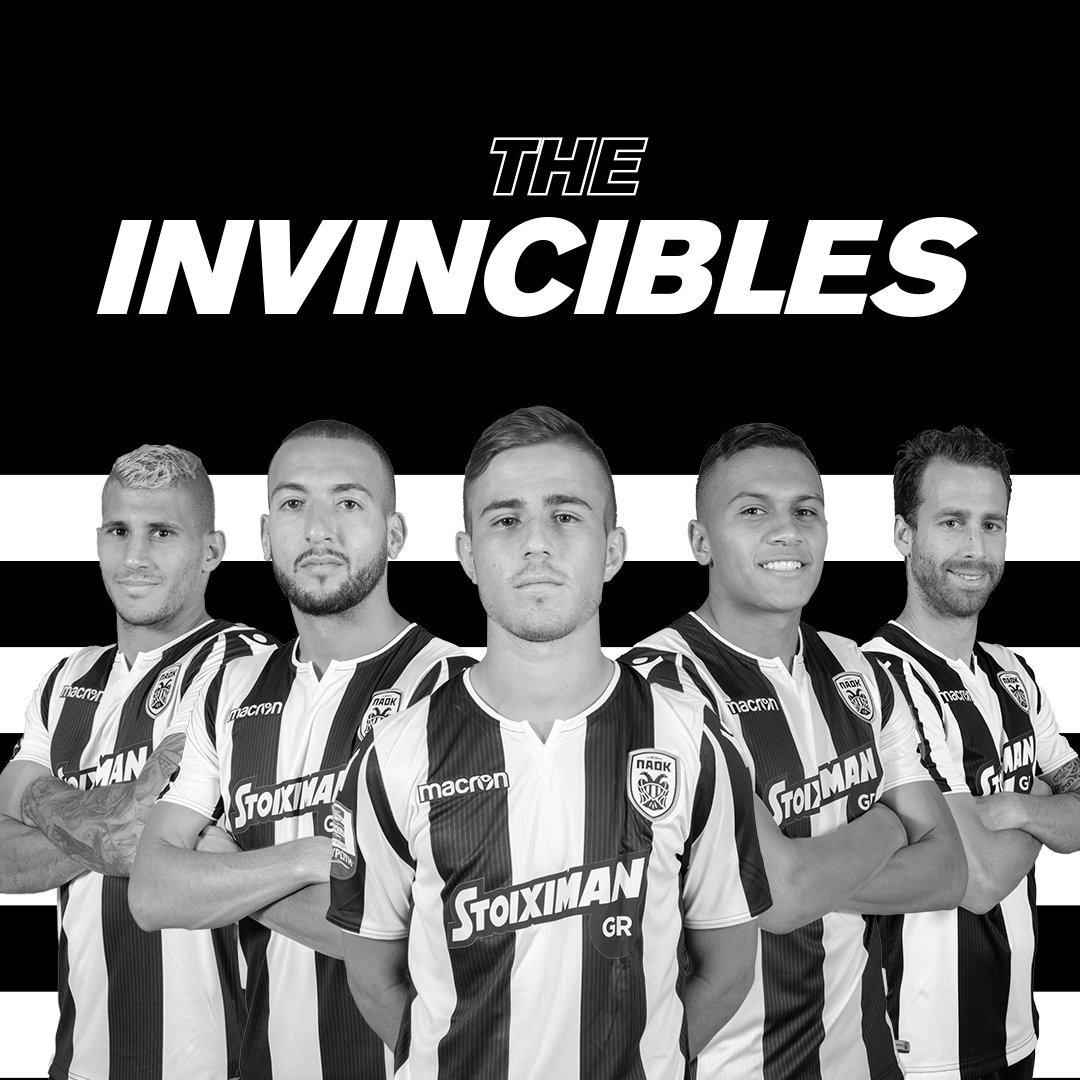 PAOK_FC's tweet image. The only unbeaten club in European domestic leagues. What a record... #PAOK #TheFutureIsHere #Champions #TheInvincibles