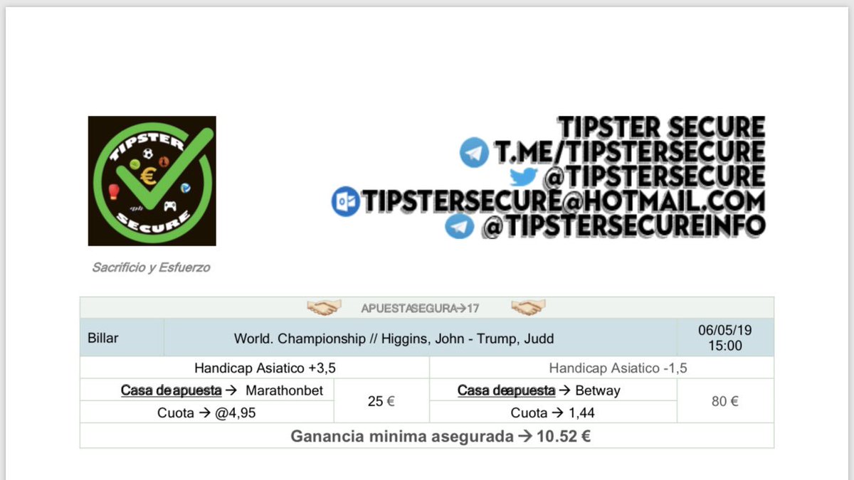 TipsterSecure's tweet image. Pensabais que no pondriamos el pick del dia por twitter?? Tranquilos que no fallamos 😉