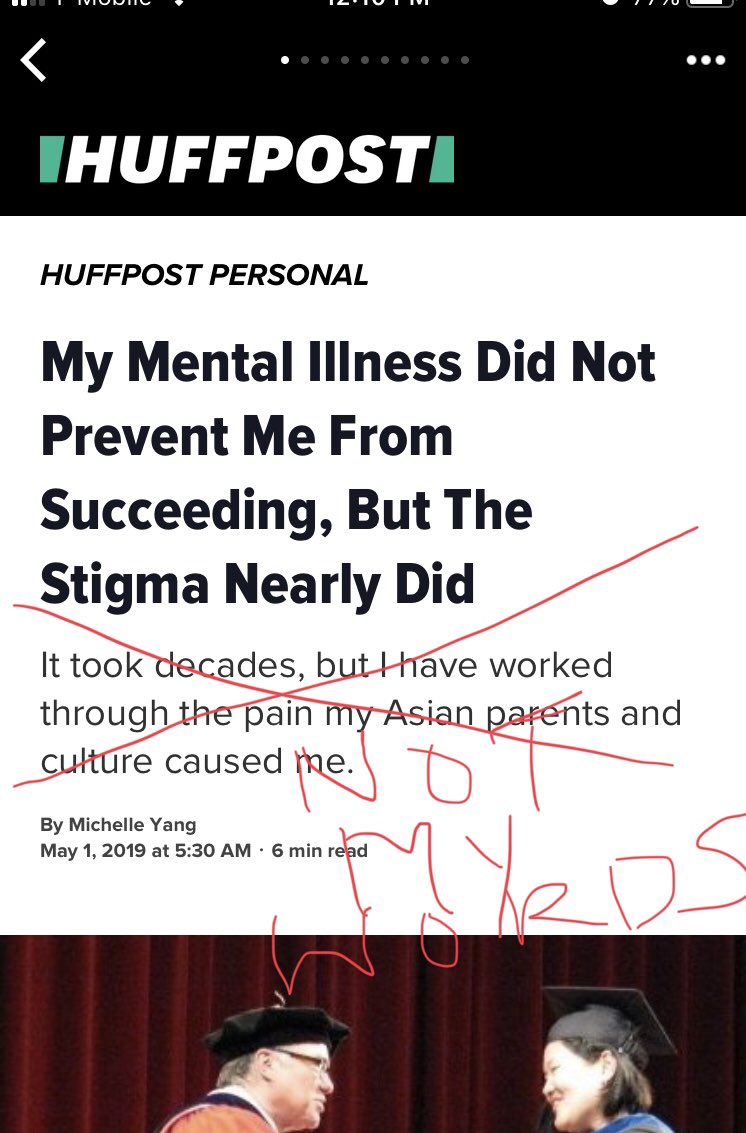 This Asian is done being polite. It’s been 5 days. #HuffPost please take down this offensive subheading on FB that I did not write. #NotMyWords #AsianAmerican #MentalHealthAwareness