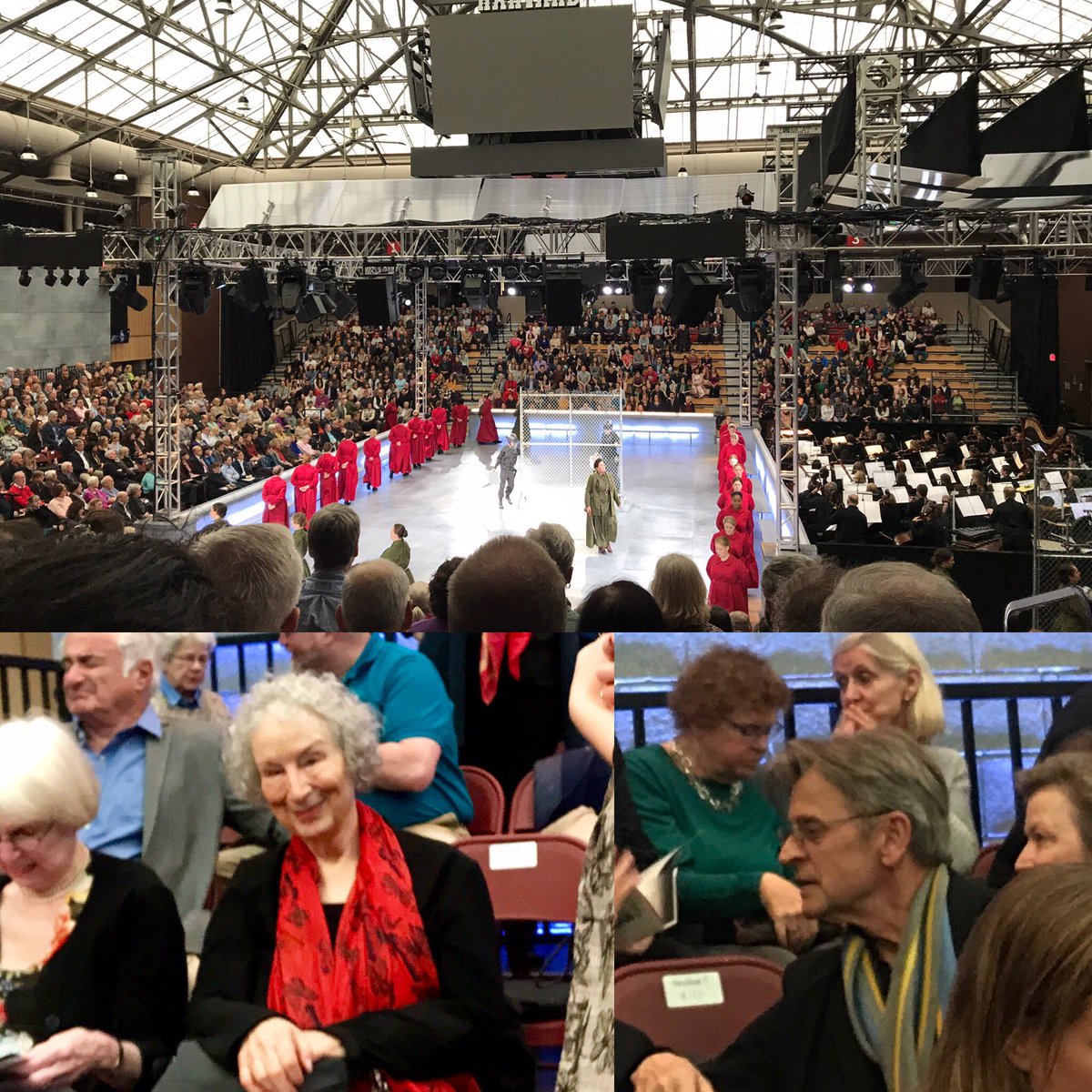 JanetWuNews's tweet photo. Star power at “The Handmaid’s Tale” Opera. Author  @MargaretAtwood and ballet legend Baryshnikov attending the #handmaidsblo debut. His daughter choreographed. https://t.co/yVkCXGDatN