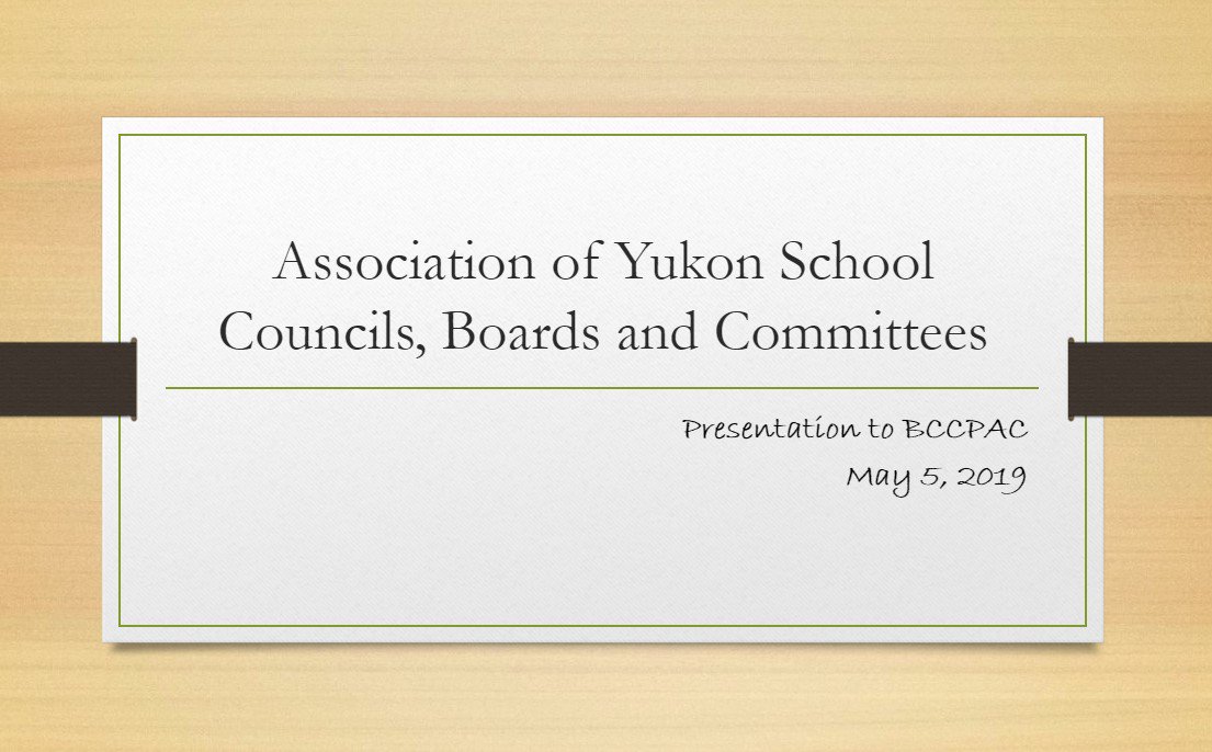 BCCPAC's tweet photo. Thank you to the Association of Yukon School Councils, Boards &amp; Committees (AYSCBC) for presenting to our member delegates at the AGM. We appreciate your interest and thanks for visiting! #BCCPACConference https://t.co/CVhgoqTvYZ
