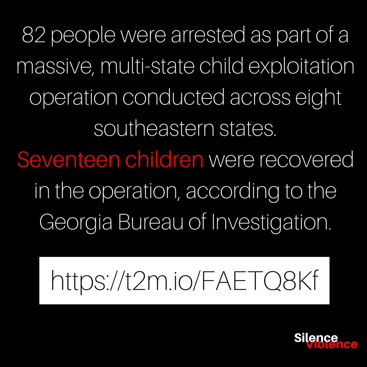 shidesv's tweet image. 82 people were arrested as part of a massive, multi-state child exploitation operation conducted across eight southeastern states.
Seventeen children were recovered in the operation, according to the Georgia Bureau of Investigation.
SOURCE: @11AliveNews 
11alive.com/article/news/c…