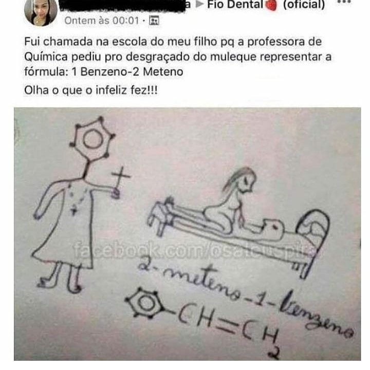 RafaelaRockeira's tweet photo. Mano, quando li isso, eu imagino a mãe do @DaniloGentili na época que ele estudava , sendo chamada na direção , por ele ter desenhado "1 benzeno e 2 meteno"
😂😂😂😂😂
#pioraluno
#makebrazilzueraagain https://t.co/5D631LHhWo