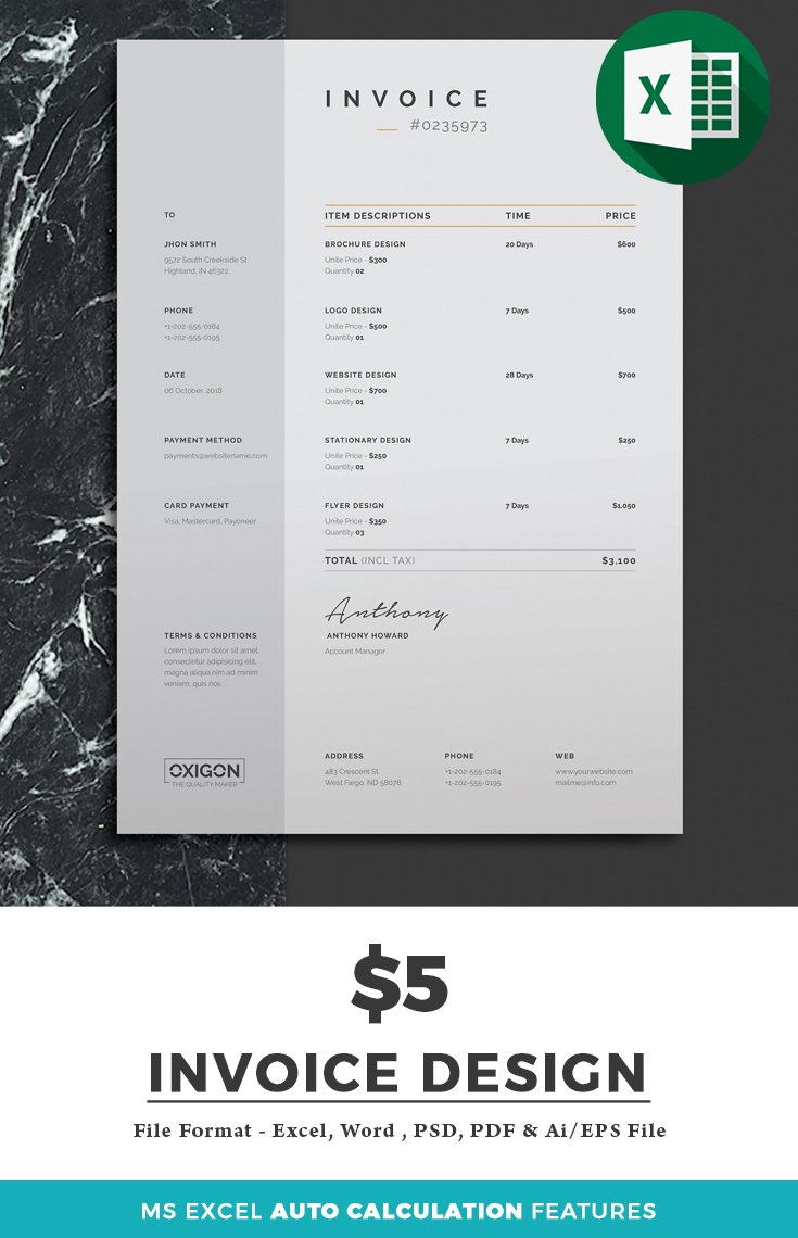 LKathreyn's tweet photo. Create your company Invoice by professional designer on Fiverr. File format will be in Excel, word, PSD, PDF, Ai whatever you want. https://t.co/HCBNK35sGu 

#invoice #bill #billing #stationary #brandidentity #branding #corporateidentity #quotation #invoicedesign #Fiverr #excel https://t.co/abjFgvCEaP