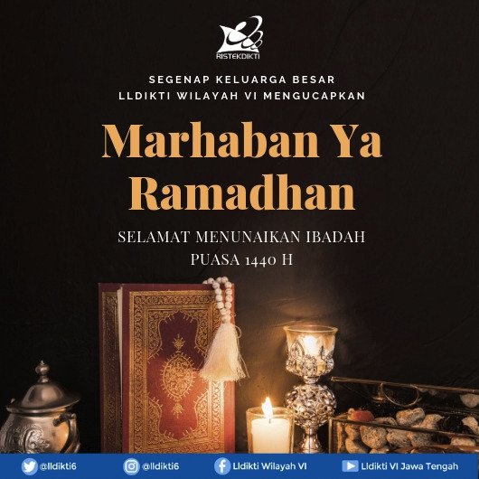 lldikti6's tweet image. Selamat menunaikan Ibadah Puasa bagi sobat yang menjalankan

#Ramadan #puasa #ristekdikti #lldikti6