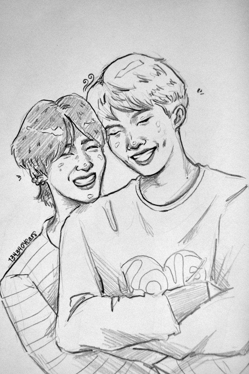 20190505 / day 125OK I'M BACK ON TRACK PLS DON'T LET ME GET LAZY AGAIN. have tae back hugging joon <3  #btsfanart  @BTS_twt