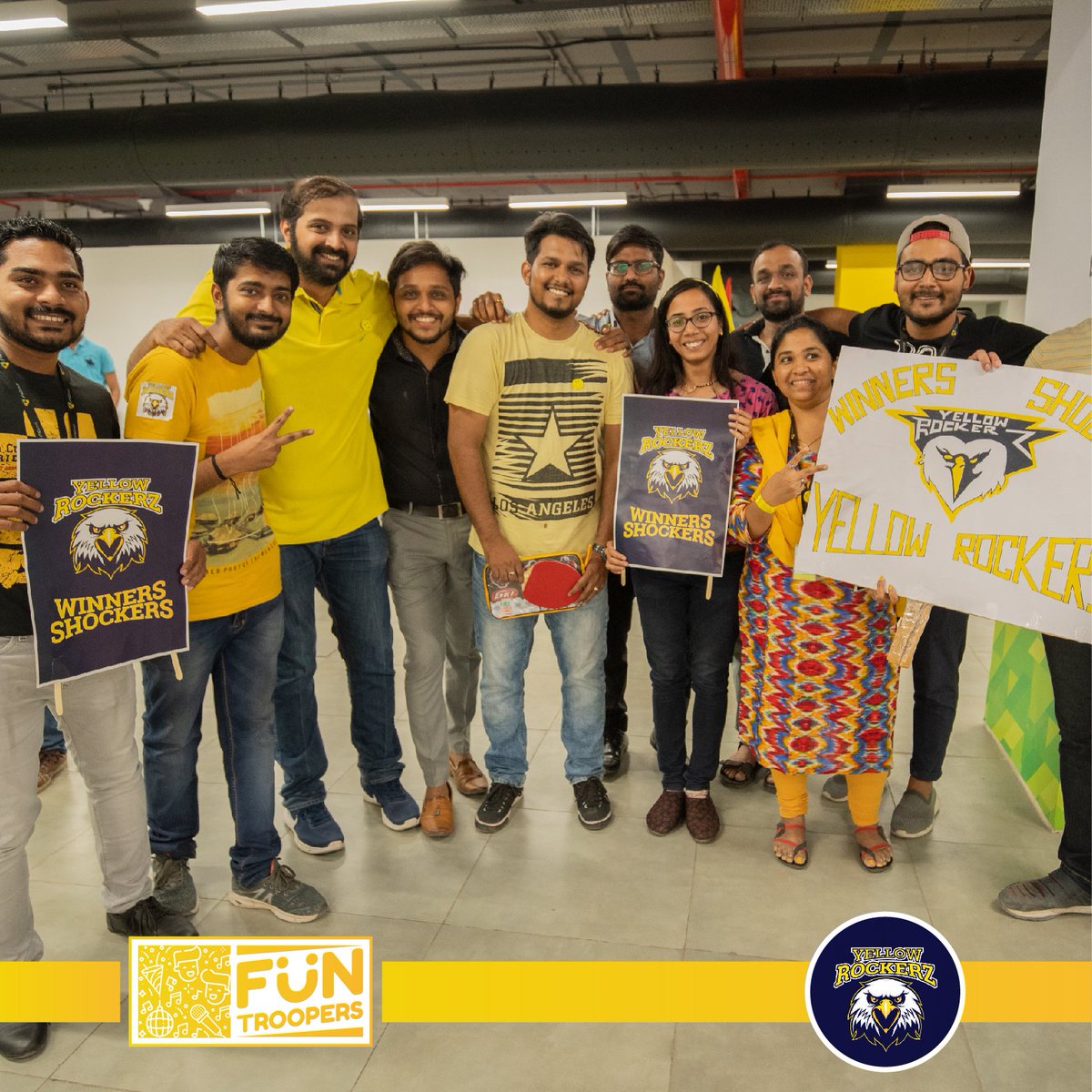 FigmdI's tweet photo. Meet the team " YELLOW ROCKERS"
Full of Honor, Full of Loyalty
They are here to make a mark with a fantastic and flamboyant style
#YellowRockers #YellowHouse #YellowTeam #GreatPlaceToWork #GPTW #FIGmd #FIGFun #FunAtFIGmd #SportsDay #FunAtWork #Fun #FunAtWorkPlace https://t.co/TefRU2ARTd