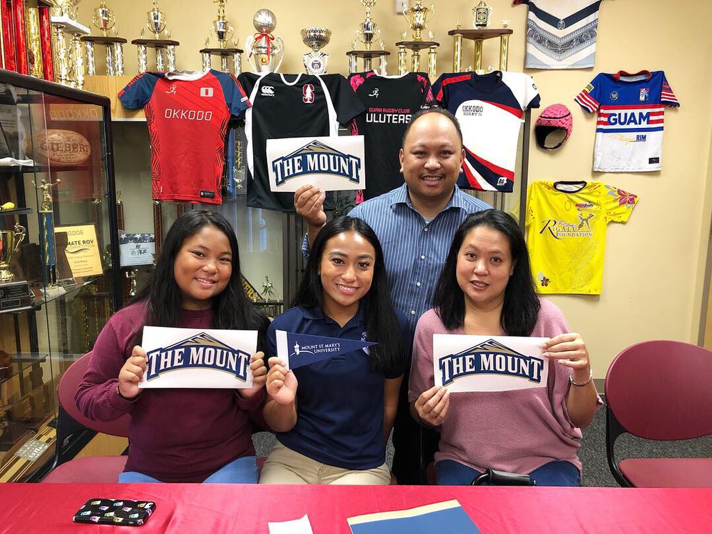 GuamDOE's tweet photo. Congratulations to Okkodo High School senior Mara Tamayo! She officially signed and accepted her Division I rugby and academic scholarship to Mount St. Mary’s University Monday morning. Tamayo begins classes this fall. Way to go, Mara! #GuamDOE https://t.co/qY7xXiemRI