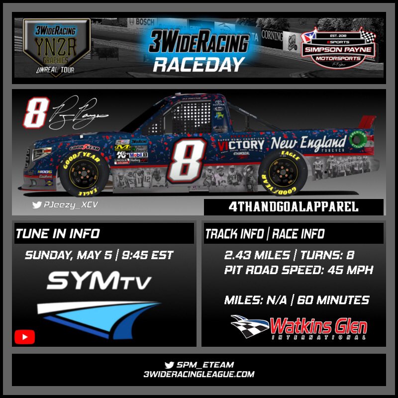 SPM_eTeam's tweet photo. It’s @3WideRCN @YNZRGraphics Truck Series Raceday! Catch the trucks turn right for the first time this season LIVE only on @sym_tv ! 9:45 pm EST
https://t.co/w0cmMMghfB
#SPMotorsports | #TeamToyota #DropTheHammer | #AllF8ith https://t.co/qu8ziZHb3K