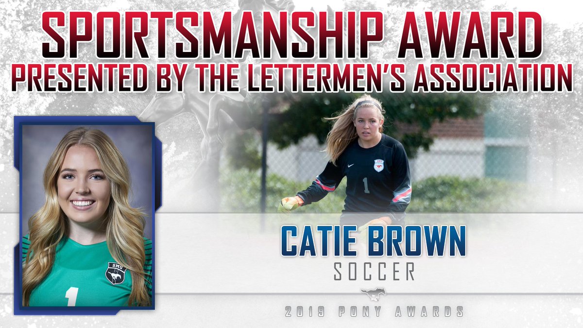 SMUMustangs's tweet photo. #PonyAwards19 – The winner of the Female Sportsmanship Award is Catie Brown of @SMUSoccerW. #PonyUp https://t.co/Ux61TpT0Oz