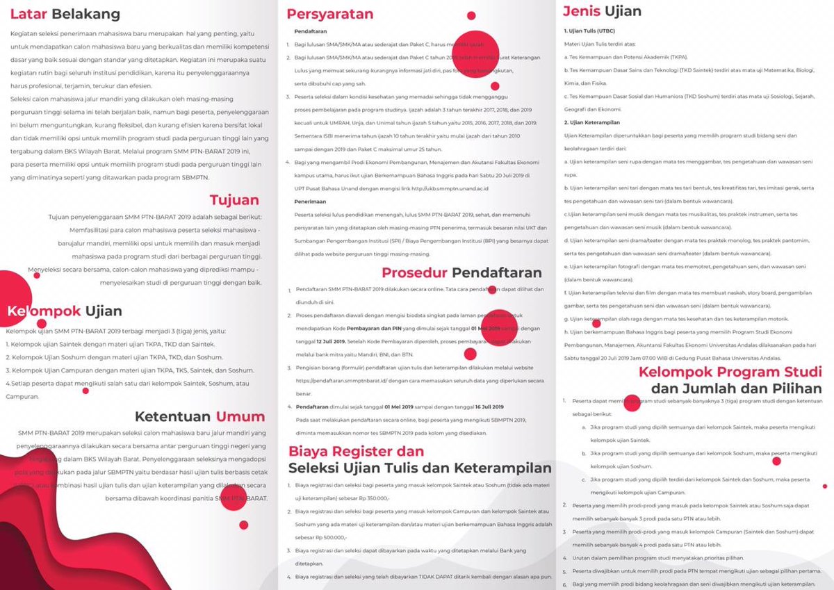 Informasi Penerimaan Mahasiswa Baru Jalur Mandiri SMMPTN-BARAT tahun 2019

smmptmbarat.id