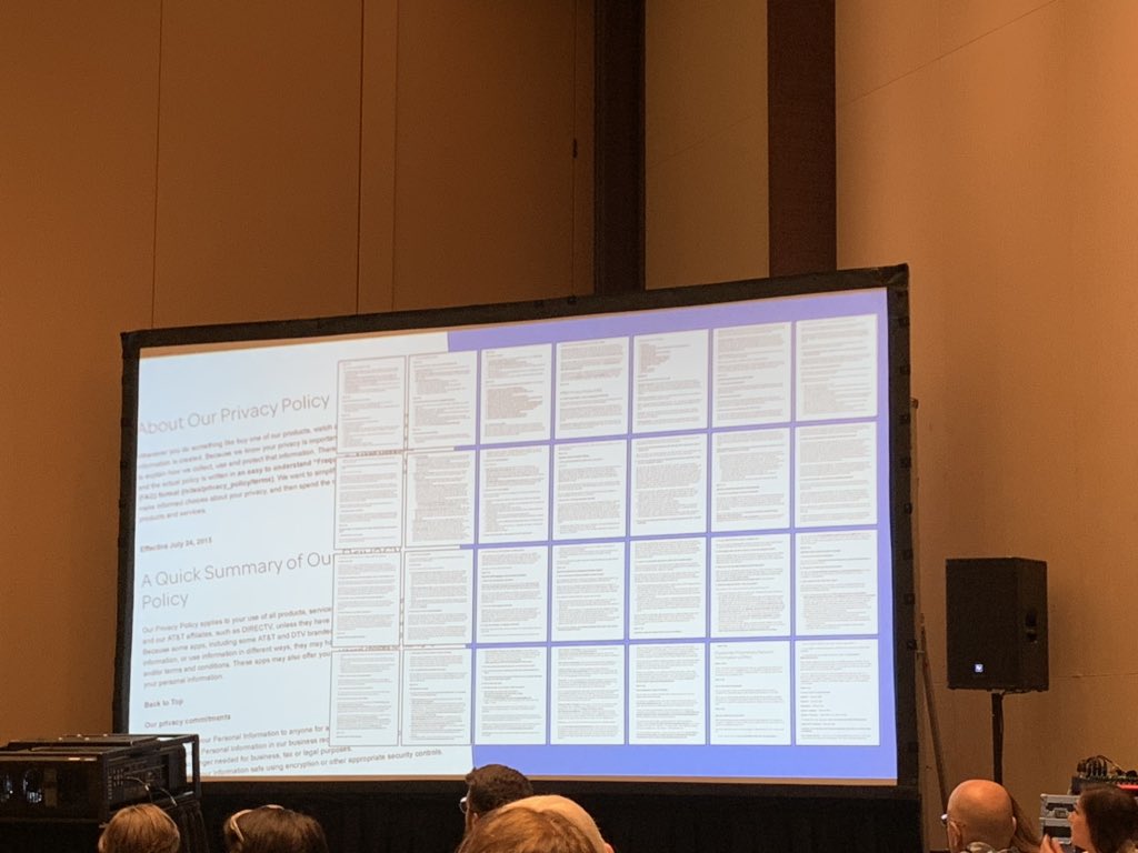 anniejf's tweet image. Typical #dataconsent notice for #cookieconsent on a webpage. In a world of #iot where to now? One of the most insightful sessions at @PrivacyPros #GPS19 with @lorrietweet @CarnegieMellon