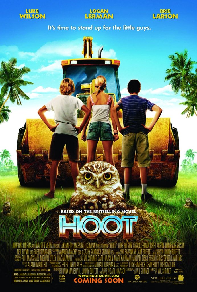 FilmNewsNos's tweet photo. 🎬MOVIE HISTORY: 13 years ago today, May 5, 2006, the movie 'Hoot' opened in theaters!

#LoganLerman #BrieLarson #CodyLinley #LukeWilson #NeilFlynn #KierstenWarren #ClarkGregg #JessicaCauffiel #DeanCollins #RobertWagner #JimmyBuffett #RobertDonner #CarlHiaasen https://t.co/NEep6gBuqP