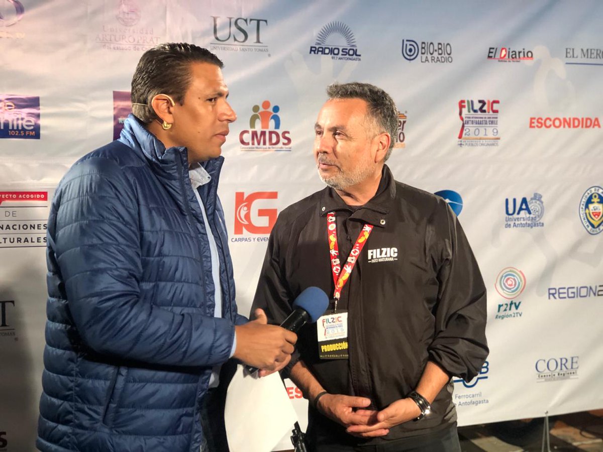 Filzic's tweet photo. Con la entrevista a los organizadores y principales actores de #Filzic2019 Patricio Maturana y Patricio Rojas. Comenzamos a despedirnos de la versión 2019 de Filzic. #Antofagasta https://t.co/LN9YSCxXrS