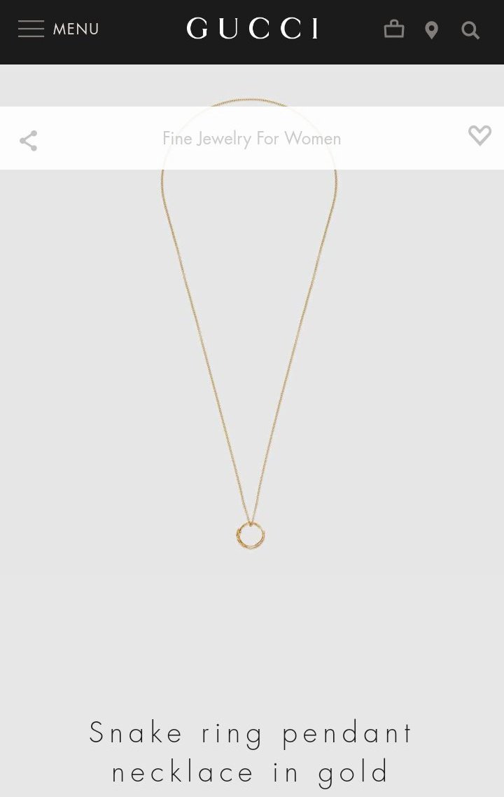 gucci snake ring pendant necklace in gold
