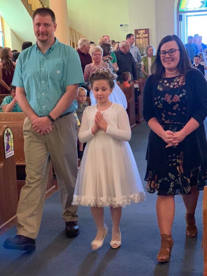 Taste and see the goodness of the Lord! My baby made her First Holy Communion today!