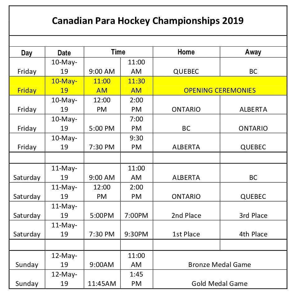 ThrashersSledge's tweet photo. All 2019 @SledgeNationals game times are listed below. Please RT and help us fill the stands in @Woolwichupdates next weekend, and welcome some of the best #SledgeHockey players from across #Canada. @WR_Record @CTVKitchener @HC_Para @SugarKings @citywaterloo @woolwichhockey https://t.co/AlM3CaA9LI
