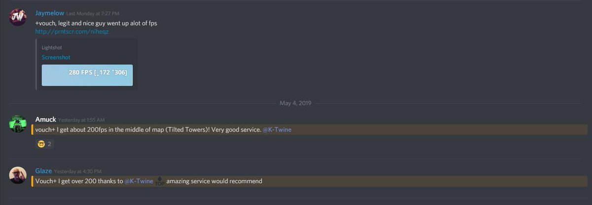 KTwineFPS's tweet photo. #FPS #Fortnite #Best #Fast #Simple #Safe #Easy #Cheap #Legit
#FortniteBoost #FortniteWorldCup #FortniteTournament #Discord #Pros #Stutters #MouseLatency My discord server has over 70 people come and join! I have 12 vouches and I charge ONLY $15! AN AMAZING DEAL! Get The #Victory https://t.co/SWznkDG15W