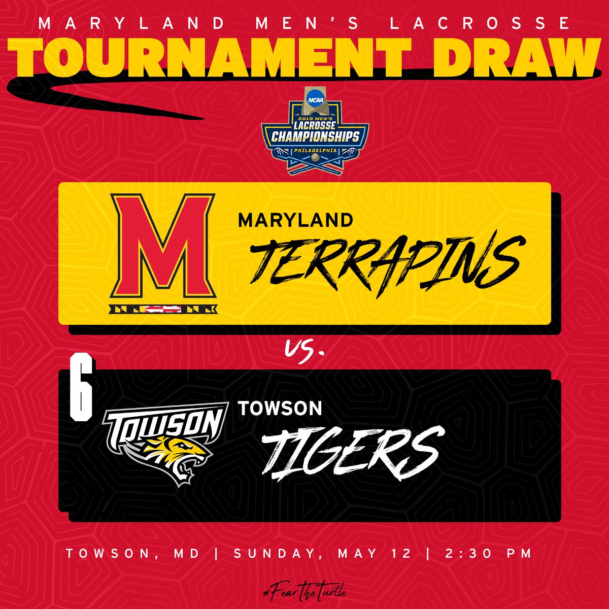 TerpsMLax's tweet photo. New season starts NOW‼️

#Terps will meet No. 6 seed Towson in the First Round of the 2019 NCAA Tournament.

#BeTheBest https://t.co/JP7nHObJIH