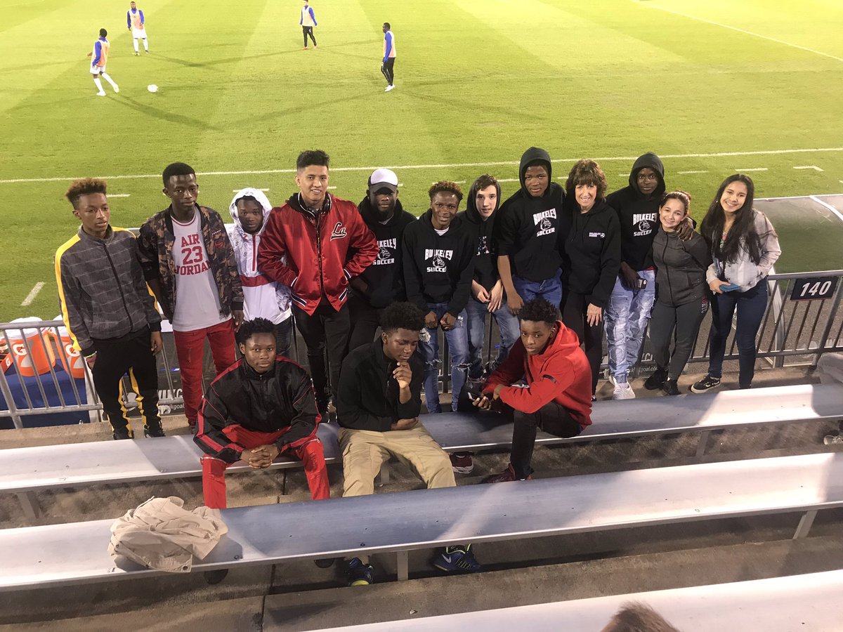 Bulkeley soccer team members enjoying  inaugural soccer game at the Rent! <a href="/HPSAthleticsCT/">HPS ATHLETICS</a> <a href="/BulkeleyAthlet1/">Bulkeley Athletics</a> <a href="/hfdathletic/">Hartford Athletic</a>
