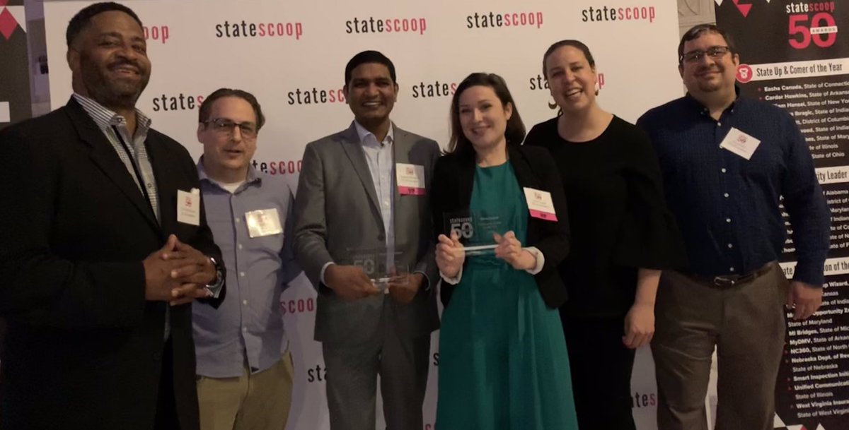 OCTODC's tweet photo. Proud of our @State_Scoop 50 Award winners Suneel - Cyber Security Leader of the Year and Nina - State Up and Comer! 

We are proud to support our agencies, secure our government and work for the technological future of DC. 

#techdc https://t.co/3X9uW3aVTT