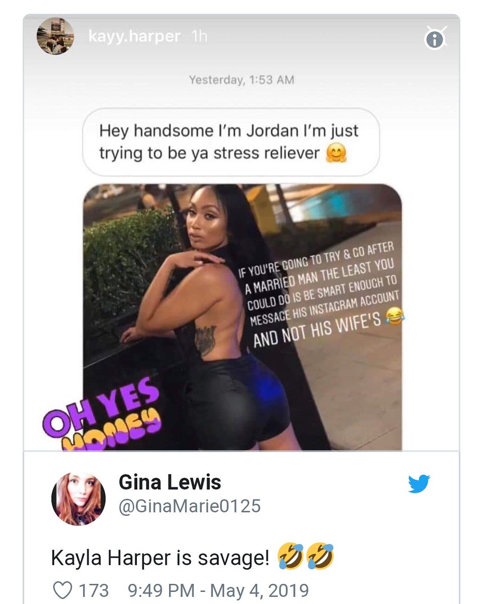 MsPattyJackson's tweet photo. Mrs Bryce Harper is not here for the Groupies! When Sliding into a person's DM goes all wrong! Mrs Harper you are my hero...😁😁😁 #SetemStraight https://t.co/vZ8iHzD3Up