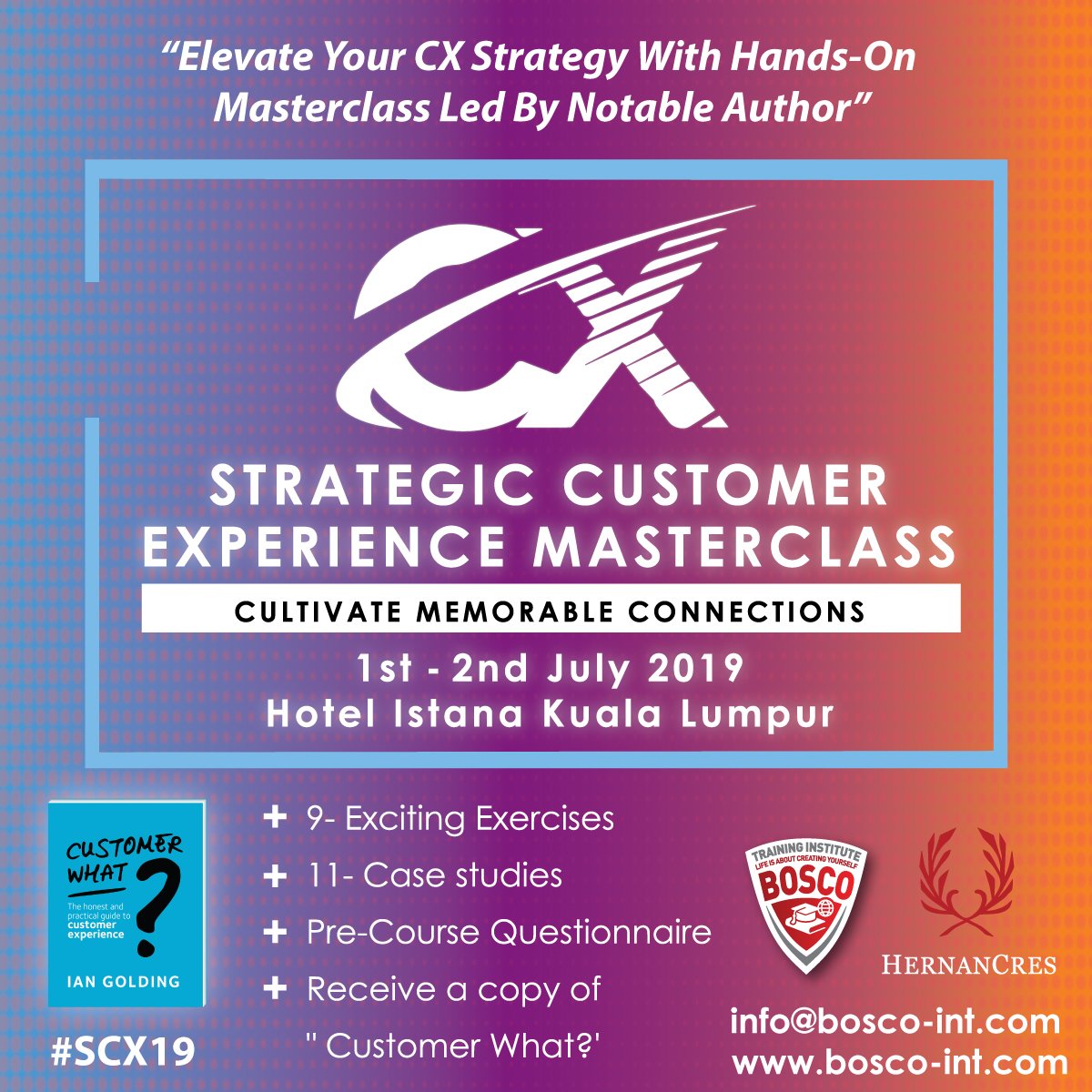 BoscoInt's tweet photo. Traditional strategies will not always fit with what the future holds. Join us on our upcoming Strategic Customer Experience Masterclass, register today by emailing us your interest at info@bosco-int.com

#SCX19 #BTIexperts #customerexperience #customerjourney https://t.co/Ilc0o7JrDU