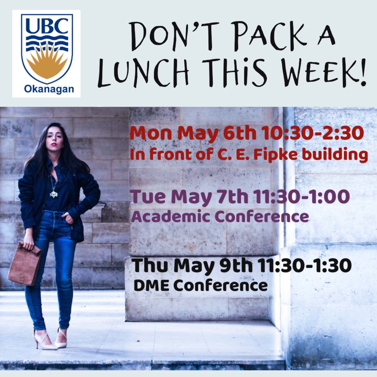 OhNaturalFood's tweet photo. We are on campus 3 days this week, starting with our regular Mondays and two conferences on Tues and Thur!! Pop by at any or all of the events to get your fix!  And yes, we will have lots of our famous infused iced coffee! (#vegan option too) @ubcostudents @ubcokanagan @ubconews https://t.co/6sDii11bgN