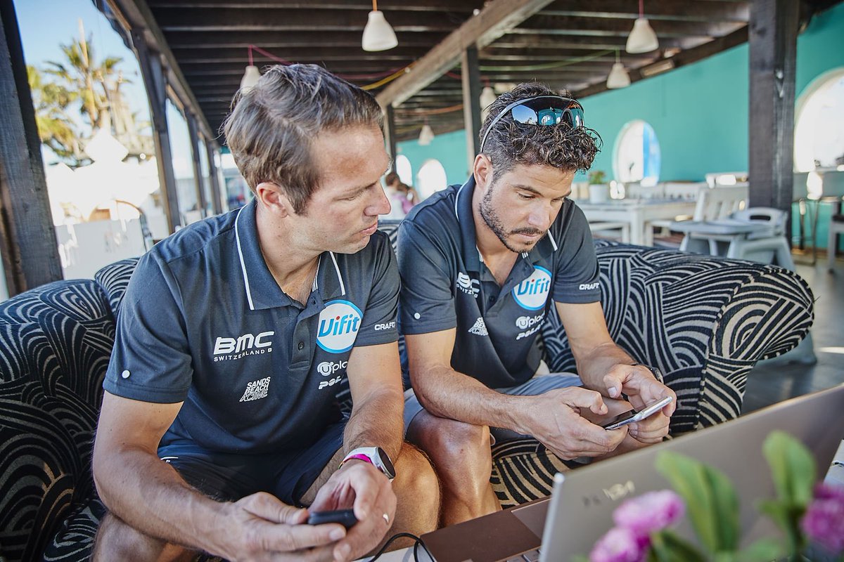 BianchiProTri's tweet photo. Post race @PolarGlobal analytics with @m_kueng and team manager @BobDeWolf1 🤓 

#polarglobal #bmcvifittri #triathlete #swimbikerun #data #sportsscience https://t.co/rjdSTeLDFt