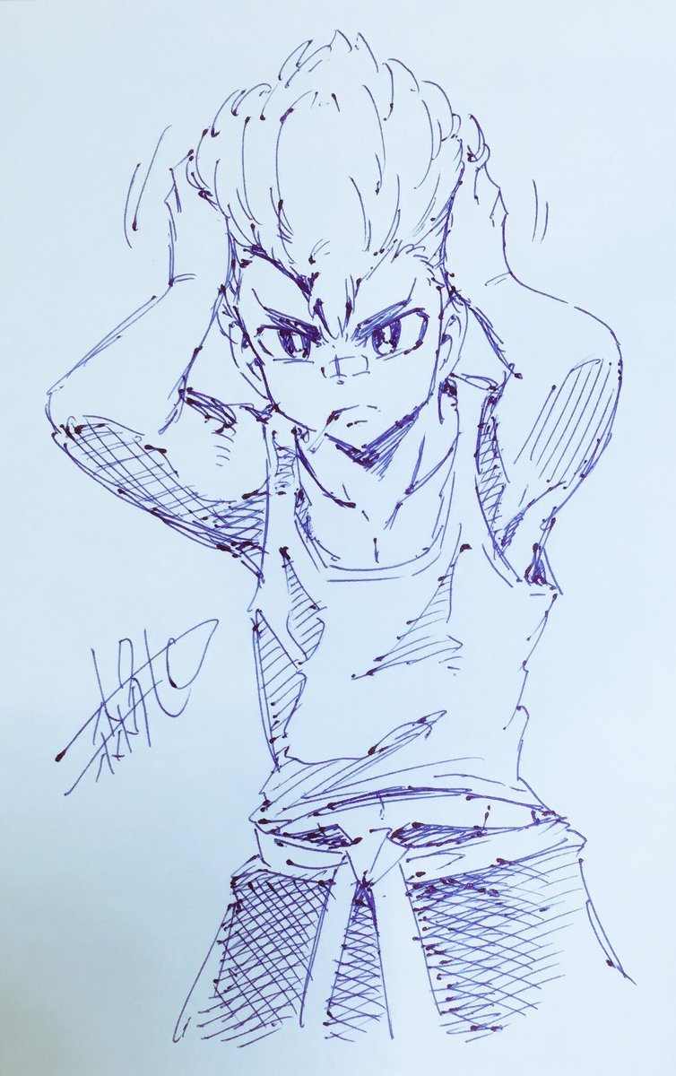 Hiromorita_'s tweet photo. ラクガキアップ第5弾！
米駒学園ベイクラブ初期メンバー！犬介はマンガではずっとベイクラブメンバーでしたが、アニメ版では転校するという大きな物語の転換がありました。犬介の転校シーンは素晴らしい感動シーンでしたね！お気に入りの場面です。 https://t.co/giUdmjfVgs