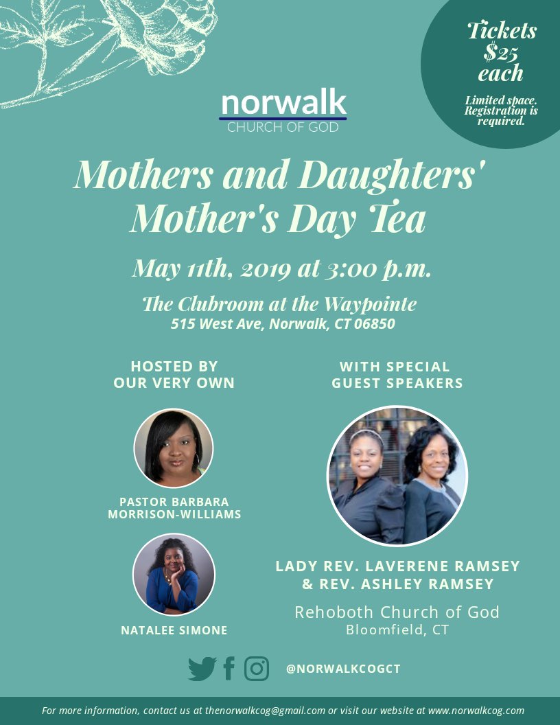 Our 2nd Annual Mothers and Daughters Mother's Day Tea is happening this Saturday and we're going to have the best time. Are you in? Tickets can be paid for at the door.