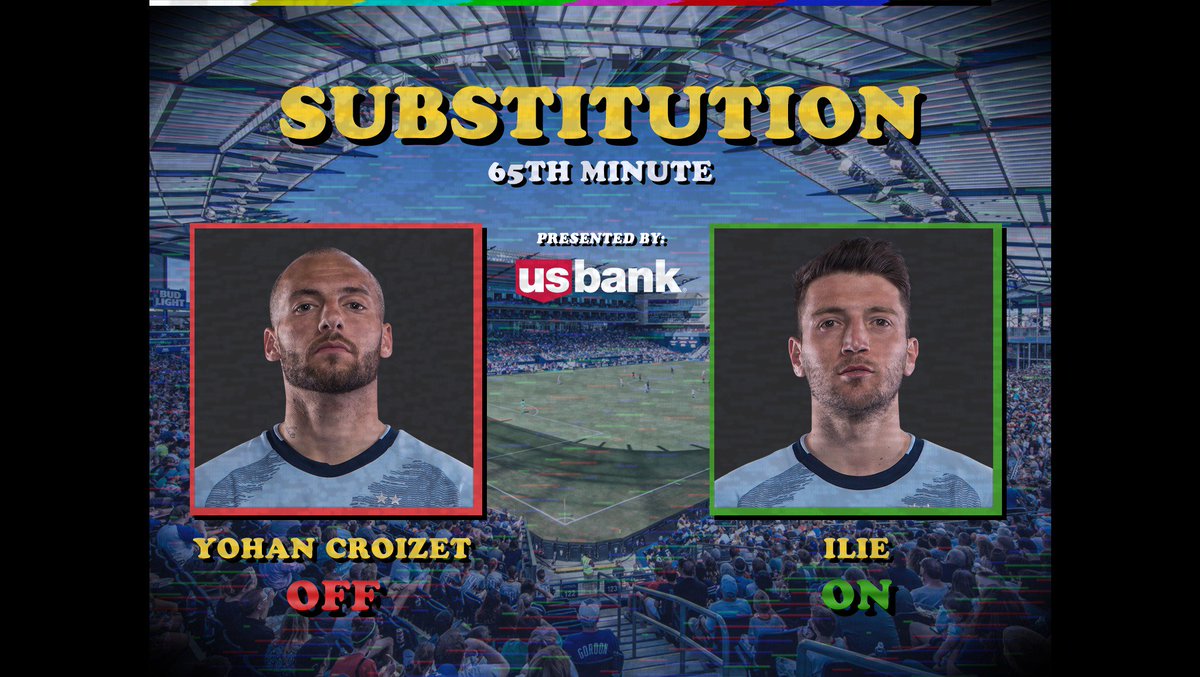 SportingKC's tweet photo. 65' First @usbank sub of the match sees Ilie on for Croizet.
#SKCvATL 0-2 // #SportingRetro https://t.co/A2agt7gL43