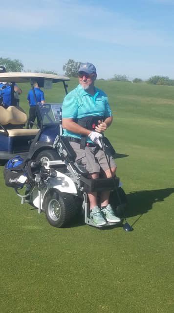 standupandplay1's tweet photo. ThankYou Steve O’Brien 4 your service to the USA and for sharing #SUPF mission statement at this event. It’s always a great feeling to see the #ParaGolfer making lives a little better for mobility challenged athletes .
#makinghistory #originalparagolfer https://t.co/wjqAzidzkf