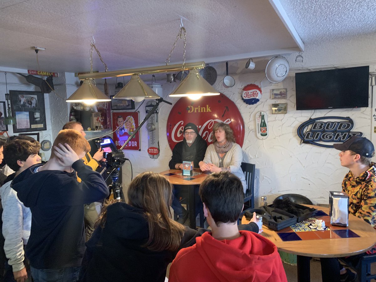 Dave and Paula of <a href="/LCSaloon/">Last Chance Saloon</a> being interviewed as part of our documentary. Always willing participants with insightful and pointed views of their lovely province. #yorkcw #yorklearns