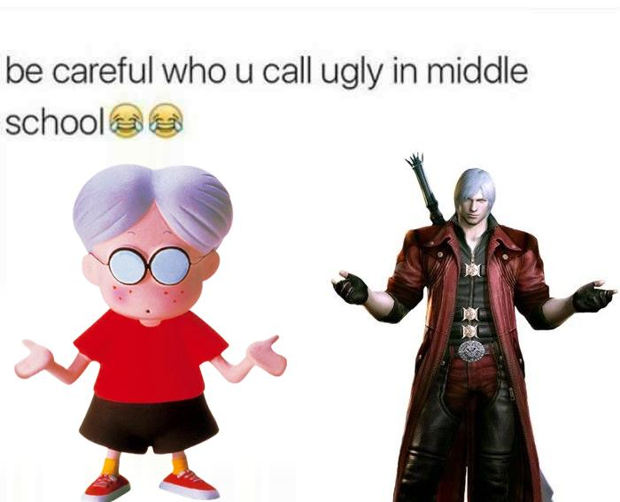 EBroxas72gaby's tweet photo. I remade this joke idea from 4 years ago. now in "ugly in middle school" meme form~ 
#mother #earthbound #DevilMayCry #dante #Lloid #loid #Motherone #Mother1 #earhboundbeginnings #earhboundzero #earthboundmeme #meme #DMC #Devilmaycrymeme #shitpost #earthboundshitpost https://t.co/ZUdq6e6DO8