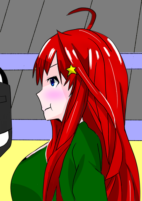 イュウさんがTwitterに投稿した中野五月(五等分の花嫁)のイラスト。