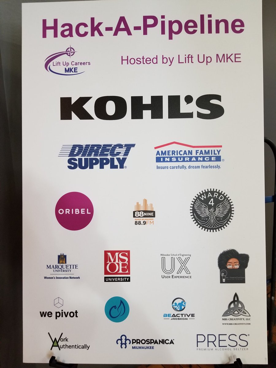 AmyKeelty5's tweet photo. Proud to work for a company that embraces an opportunity to get in on the ground floor of such an important event!  Hack-pipeline by Lift Up MKE "Bringing equity and diversity to leadership in the technology profession"....count me IN!  #LiftupMKE #amfam #iwork4amfam https://t.co/XaZXqIA31s