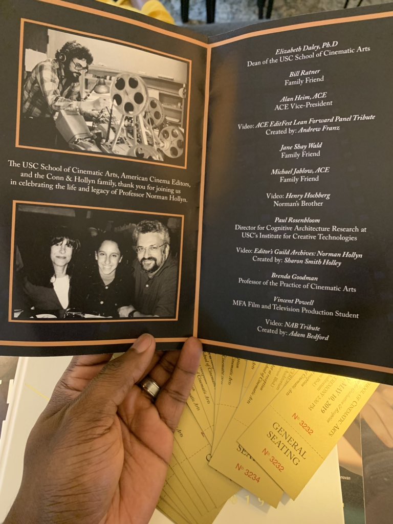 vincentpowell's tweet photo. Spoke at my former professor @schnittman’s memorial service this afternoon at @USCCinema. What a room. It gave me more joy to be there and find community with other mourners, than to be on program.
I think he’d be proud. #usc #uscsca @USCSCANetwork #scamafia https://t.co/jgI8KPd8tD