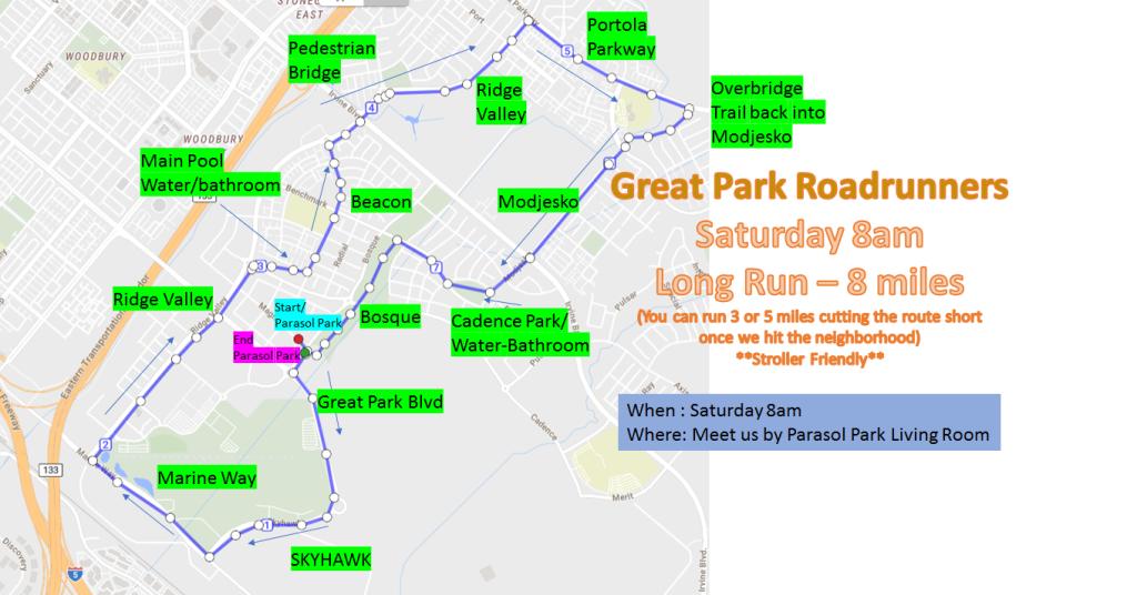 runrollrest's tweet photo. Great Park Roadrunners – Saturday 8 mile route https://t.co/acCM9zXkeL https://t.co/GaJzxFHA3a