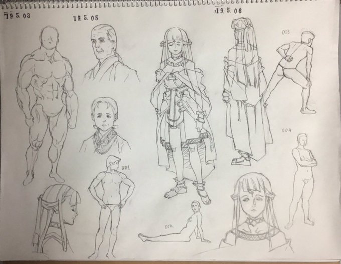 練習絵。吉成曜絵を研究中。 