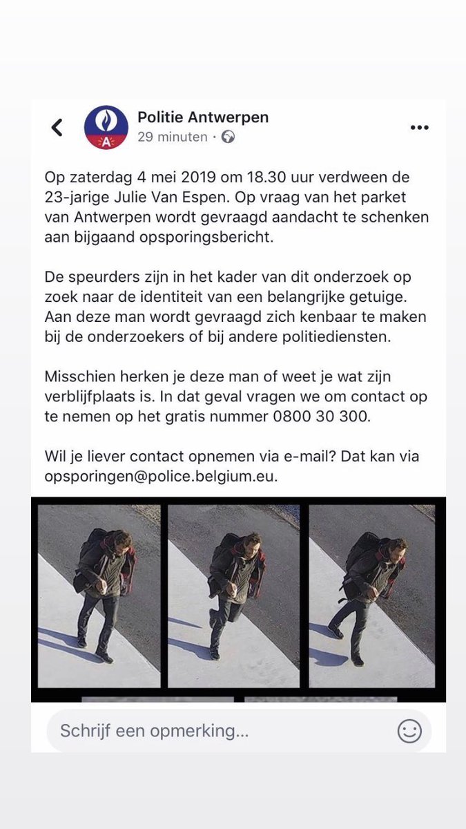 LaurenTsounis's tweet photo. ❗️ DELEN IVM VERDWIJNING VAN JULIE VAN ESPEN ❗️ https://t.co/4XnlQ40fX9