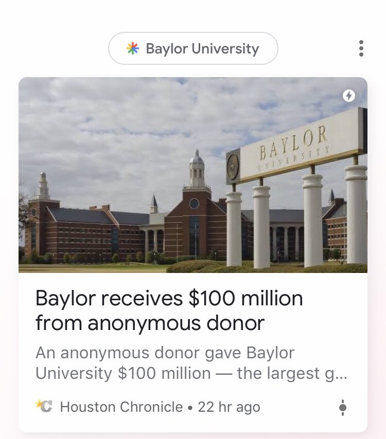 courtney_hbritt's tweet photo. Makes my heart smile knowing that someone, or some group of people, were so positively impacted by this school that they felt inclined to donate such a fortune. That’s when you know there’s something extra special, something bigger than a classroom. 💖 #classof2023 @Baylor https://t.co/B5SoqLh8hS