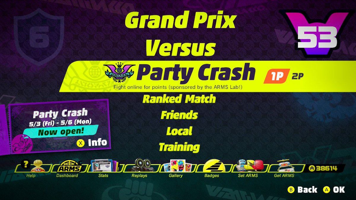 ShirubaiStudios's tweet photo. And I hit my Party Crash level goal for this event! Go #TeamMinMin! #ARMS #NintendoSwitch https://t.co/kqih0qkHAW